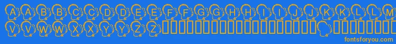 LmsTurkeyDay Font – Orange Fonts on Blue Background