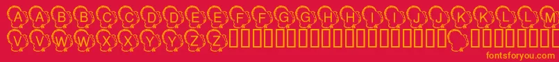 フォントLmsTurkeyDay – 赤い背景にオレンジの文字
