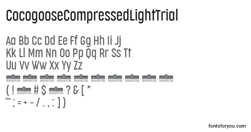 Schriftart CocogooseCompressedLightTrial – Alphabet, Zahlen, spezielle Symbole