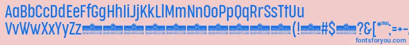 CocogooseCompressedLightTrial Font – Blue Fonts on Pink Background