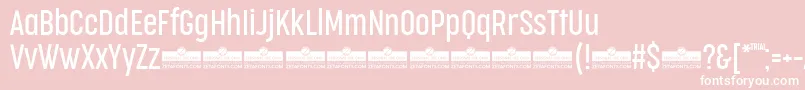 CocogooseCompressedLightTrial-fontti – valkoiset fontit vaaleanpunaisella taustalla