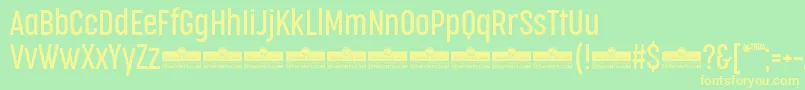 CocogooseCompressedLightTrial Font – Yellow Fonts on Green Background