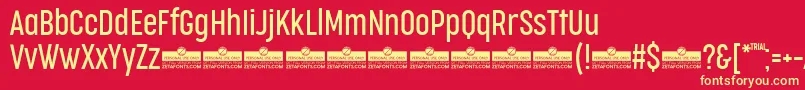 CocogooseCompressedLightTrial Font – Yellow Fonts on Red Background