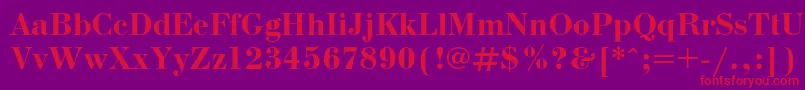 BodonicBold Font – Red Fonts on Purple Background