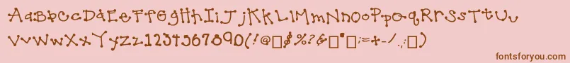 Fonte HottyDotty – fontes marrons em um fundo rosa