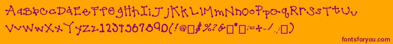 HottyDotty Font – Purple Fonts on Orange Background