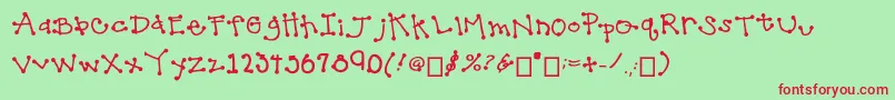 HottyDotty Font – Red Fonts on Green Background