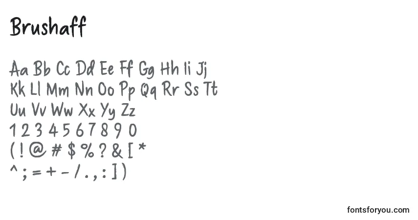 Fuente Brushaff - alfabeto, números, caracteres especiales