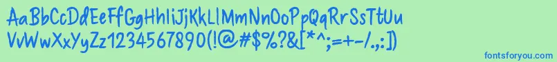 Brushaff Font – Blue Fonts on Green Background
