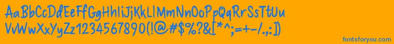 Brushaff Font – Blue Fonts on Orange Background