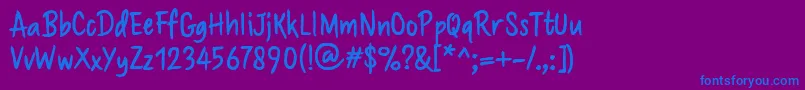 Brushaff Font – Blue Fonts on Purple Background