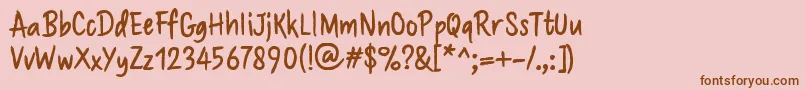 Brushaff Font – Brown Fonts on Pink Background