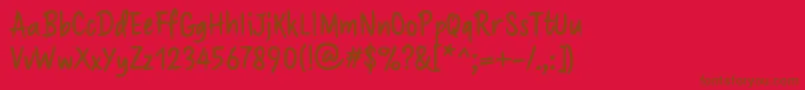 Brushaff-fontti – ruskeat fontit punaisella taustalla