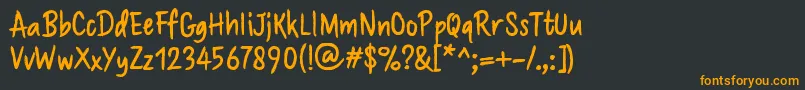 フォントBrushaff – 黒い背景にオレンジの文字