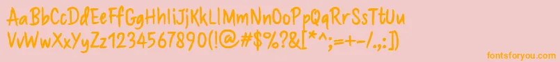 Brushaff-Schriftart – Orangefarbene Schriften auf rosa Hintergrund
