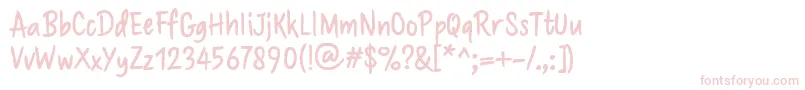 Brushaff-fontti – vaaleanpunaiset fontit valkoisella taustalla
