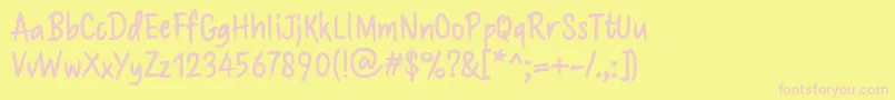 Brushaff Font – Pink Fonts on Yellow Background