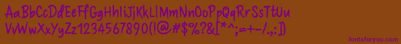Шрифт Brushaff – фиолетовые шрифты на коричневом фоне