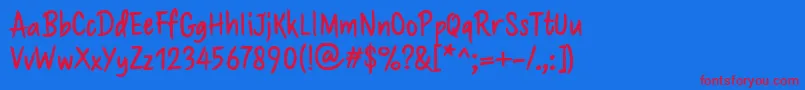 Brushaff Font – Red Fonts on Blue Background