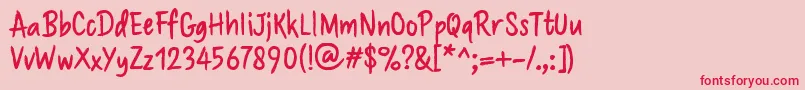 フォントBrushaff – ピンクの背景に赤い文字
