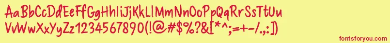 Brushaff Font – Red Fonts on Yellow Background