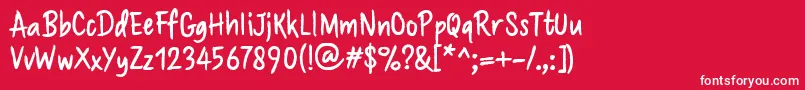 Brushaff-Schriftart – Weiße Schriften auf rotem Hintergrund