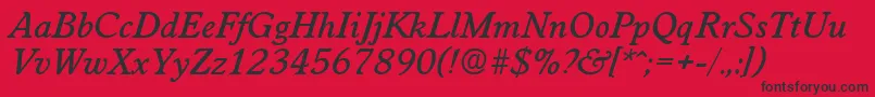 WorchesterMediumita Font – Black Fonts on Red Background