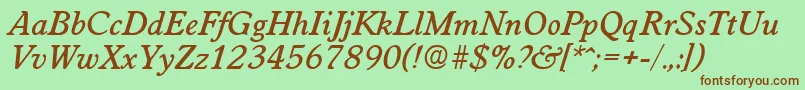 WorchesterMediumita Font – Brown Fonts on Green Background