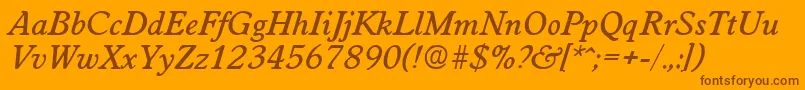 WorchesterMediumita Font – Brown Fonts on Orange Background