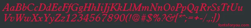 WorchesterMediumita Font – Red Fonts on Black Background