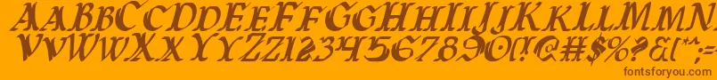 WarsOfAsgardCondensedItalic Font – Brown Fonts on Orange Background