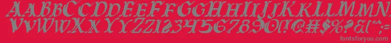 WarsOfAsgardCondensedItalic Font – Gray Fonts on Red Background