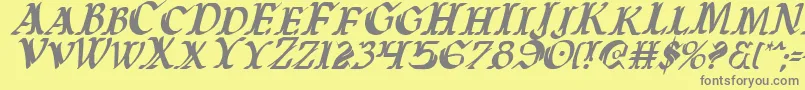 WarsOfAsgardCondensedItalic Font – Gray Fonts on Yellow Background