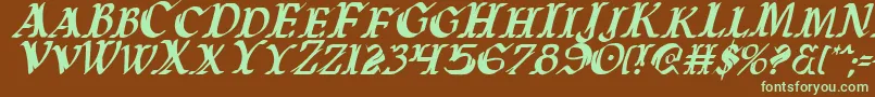 WarsOfAsgardCondensedItalic Font – Green Fonts on Brown Background