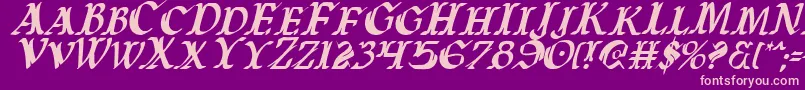 WarsOfAsgardCondensedItalic Font – Pink Fonts on Purple Background