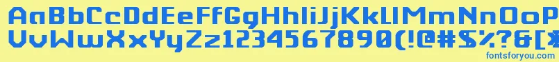 Weitere Informationen zur BerkeliumType-Schriftart BerkeliumType-Schriftart – Blaue Schriften auf gelbem Hintergrund