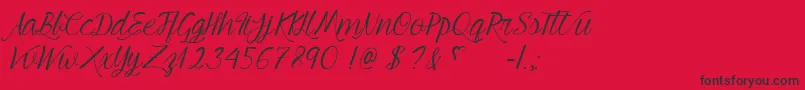 YoungBeautiful Font – Black Fonts on Red Background