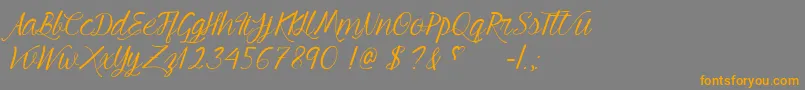 YoungBeautiful Font – Orange Fonts on Gray Background