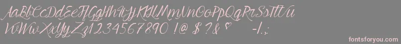 YoungBeautiful Font – Pink Fonts on Gray Background