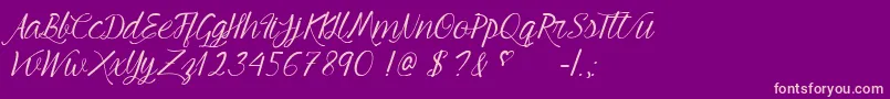 YoungBeautiful Font – Pink Fonts on Purple Background