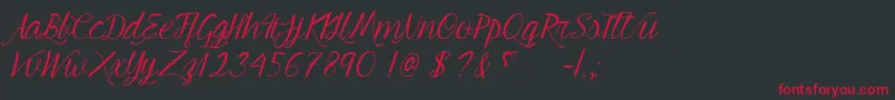 YoungBeautiful Font – Red Fonts on Black Background