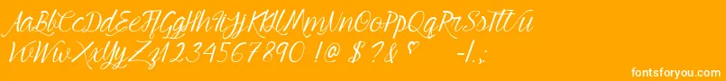 YoungBeautiful Font – White Fonts on Orange Background