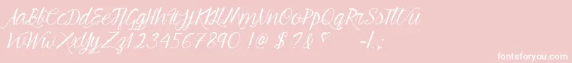 Weitere Informationen zur YoungBeautiful-Schriftart YoungBeautiful-Schriftart – Weiße Schriften auf rosa Hintergrund