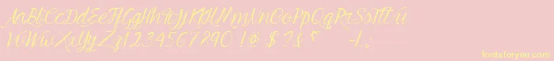 YoungBeautiful Font – Yellow Fonts on Pink Background