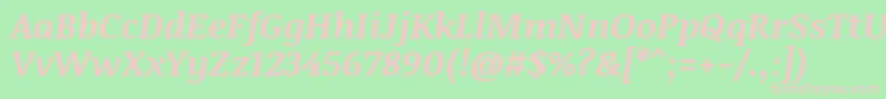 NoticiatextBolditalic Font – Pink Fonts on Green Background