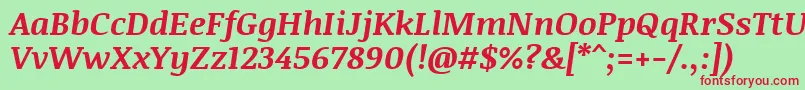 フォントNoticiatextBolditalic – 赤い文字の緑の背景
