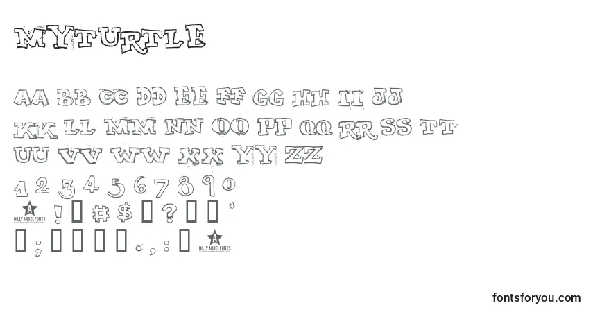 Czcionka Myturtle – alfabet, cyfry, specjalne znaki