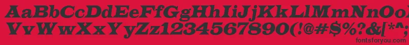 フォントLatinoItalic – 赤い背景に黒い文字