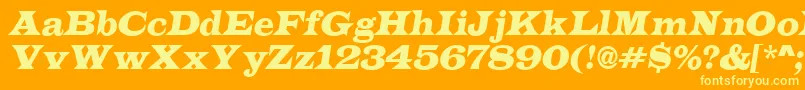 LatinoItalic Font – Yellow Fonts on Orange Background