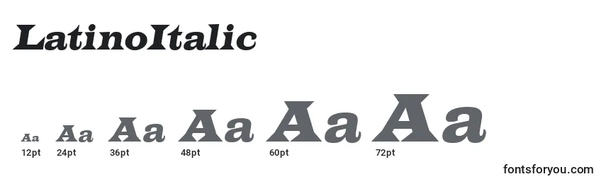 Размеры шрифта LatinoItalic